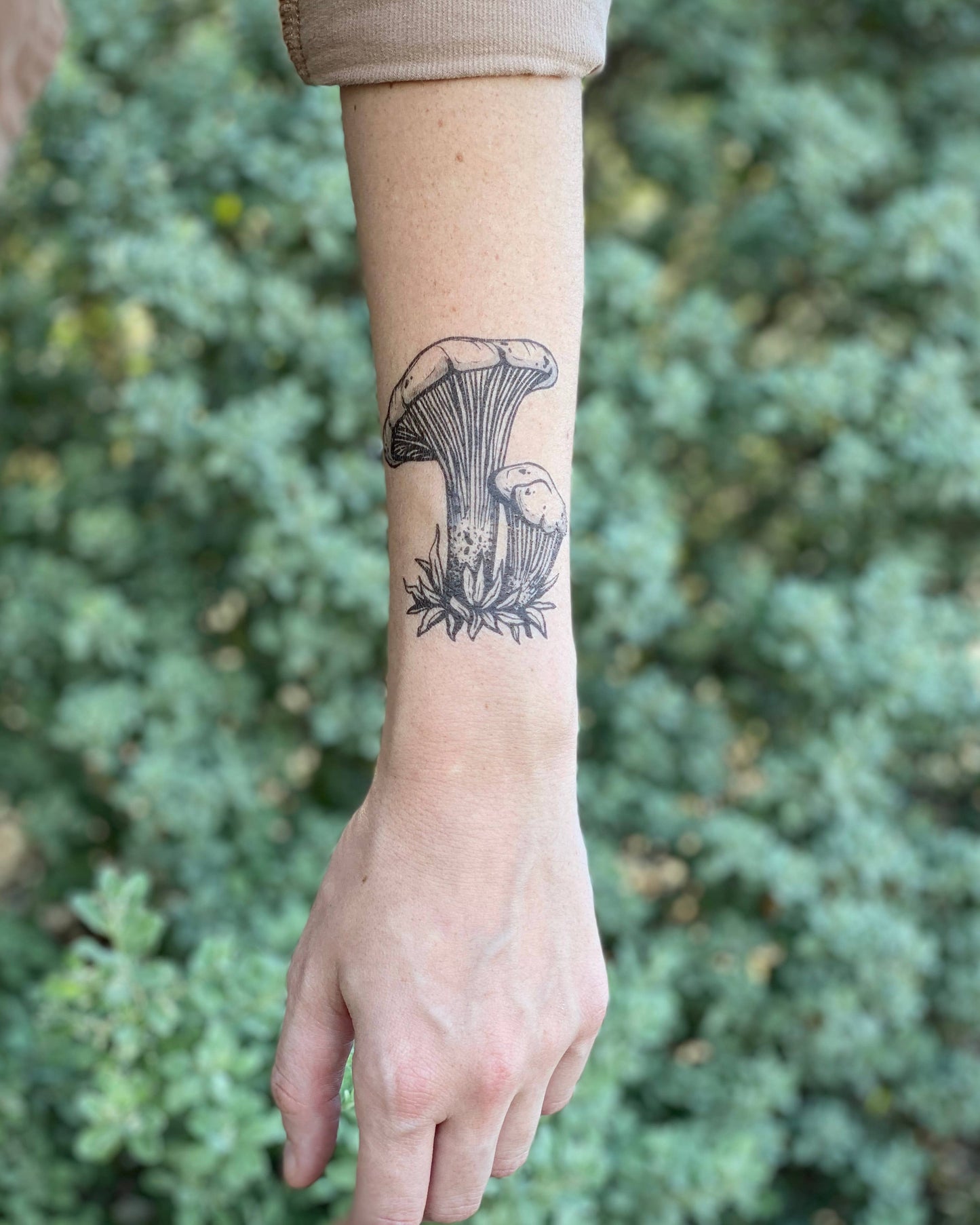 Chanterelle Mushroom Temporary Tattoo: 1-Pack