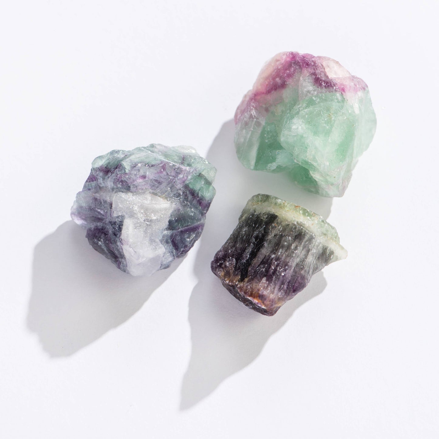 Rough Rainbow Fluorite Crystals - 36 pcs, 1"-2"