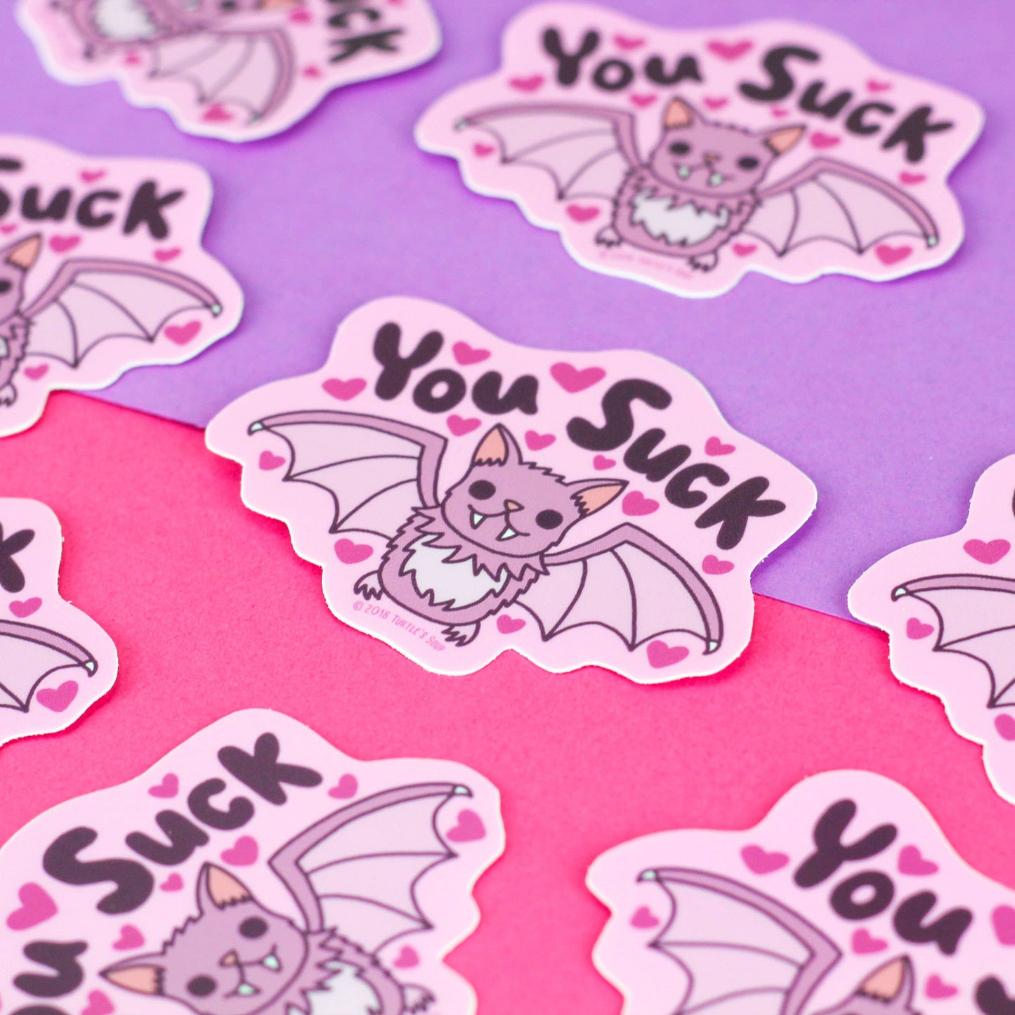 You Suck Vampire Bat Edgy Pastel Goth Vinyl Sticker