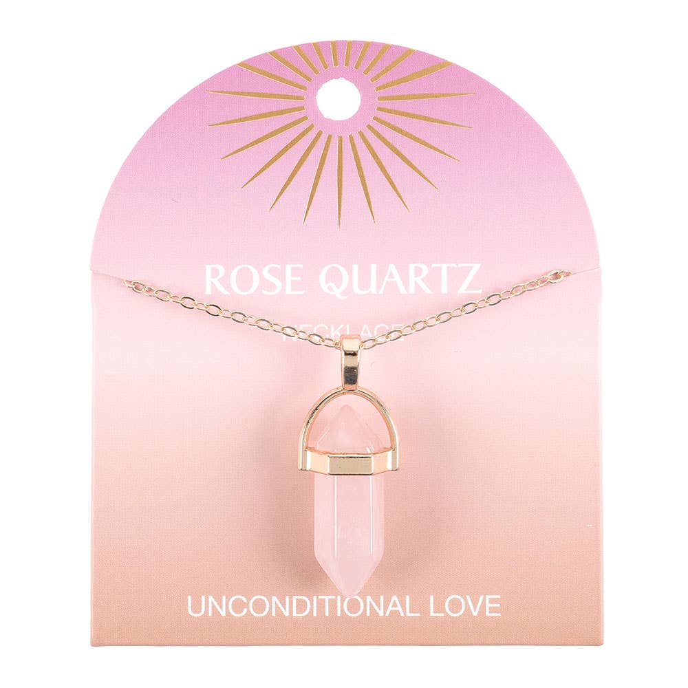 Rose Quartz Crystal Pendant Necklace
