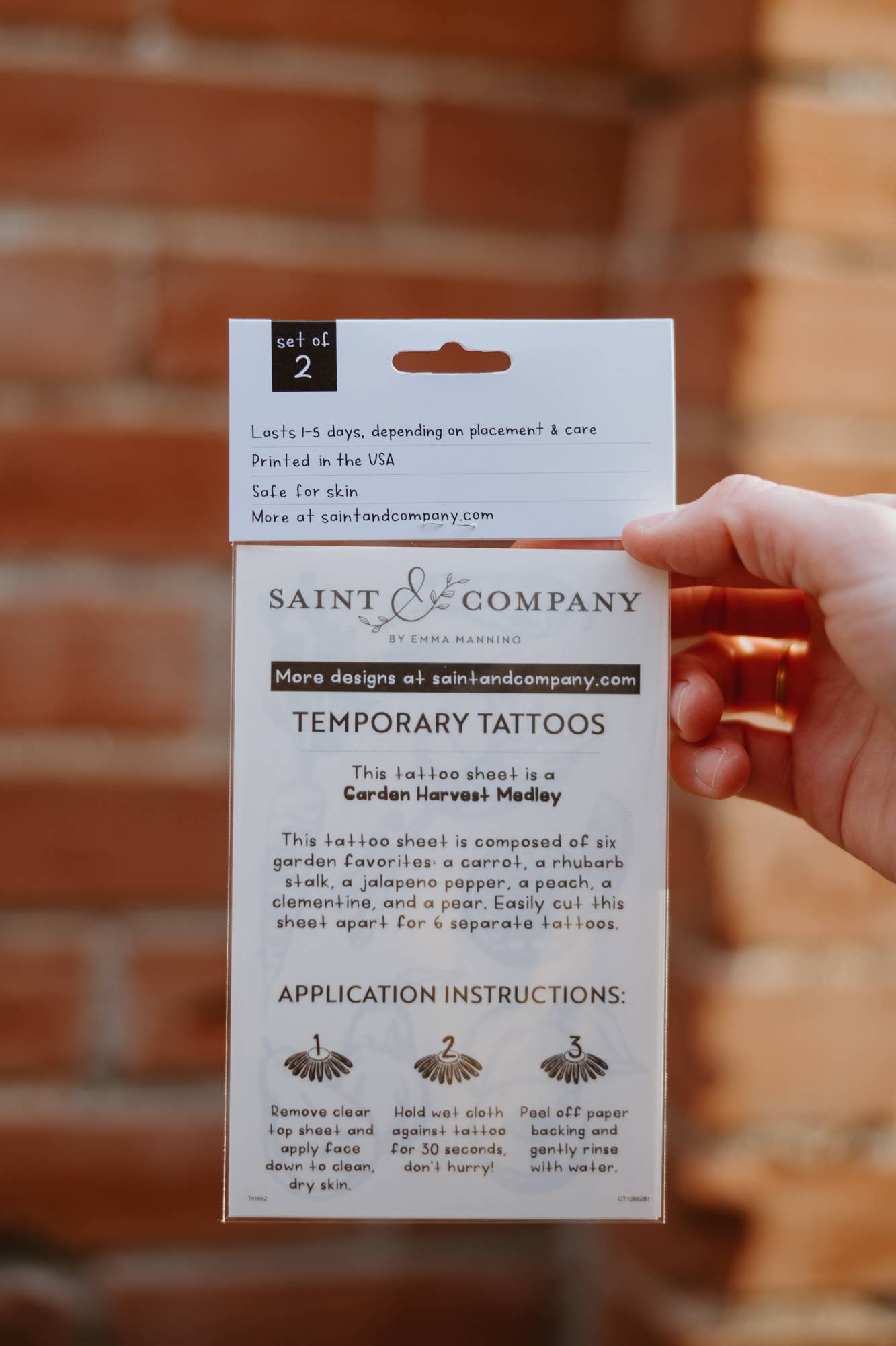 Garden Harvest Medley Temporary Tattoos