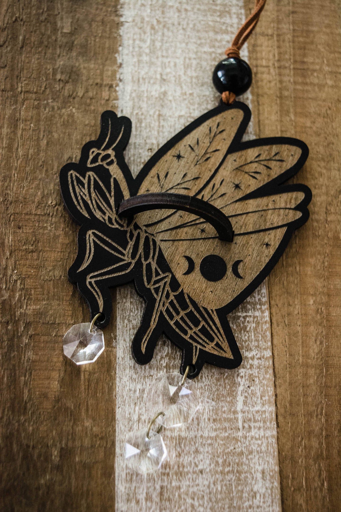 Praying Mantis Airplant Holder Hanging Mini Suncatcher : Without Airplant / Stained Black