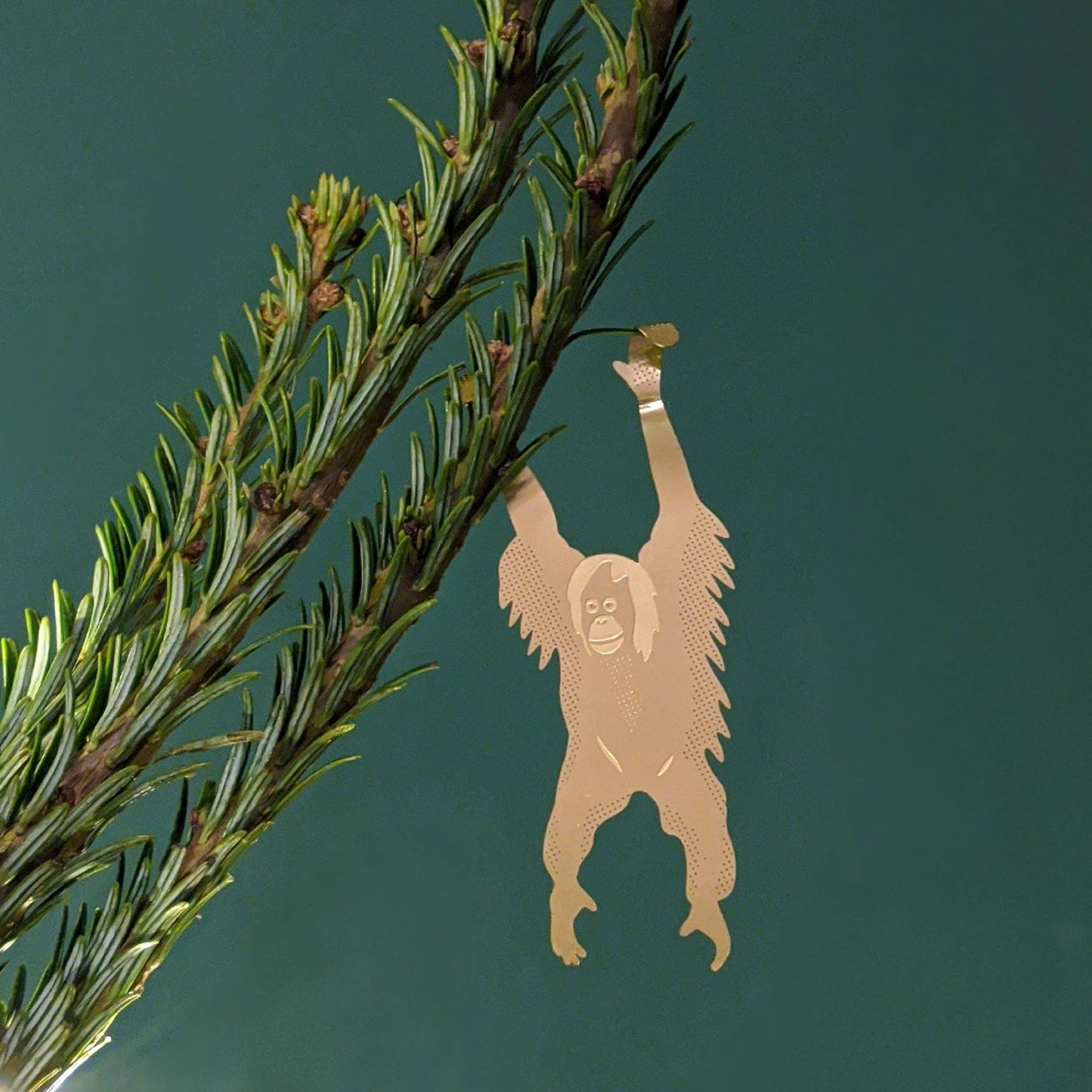 Plant Animal - Orangutan, brass plant hugger pal