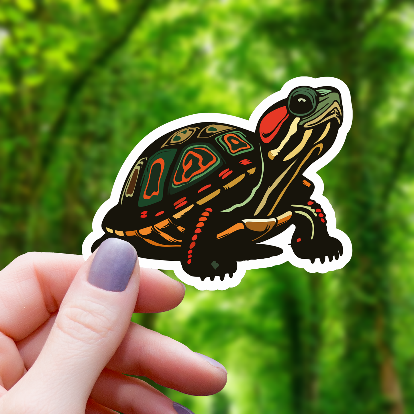 Realistic Turtle Crawling Sticker