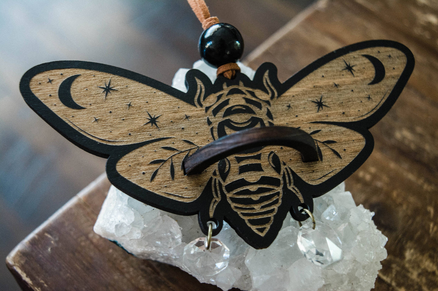 Cicada Airplant Holder Hanging Mini Suncatcher: Without Airplant / Stained Black