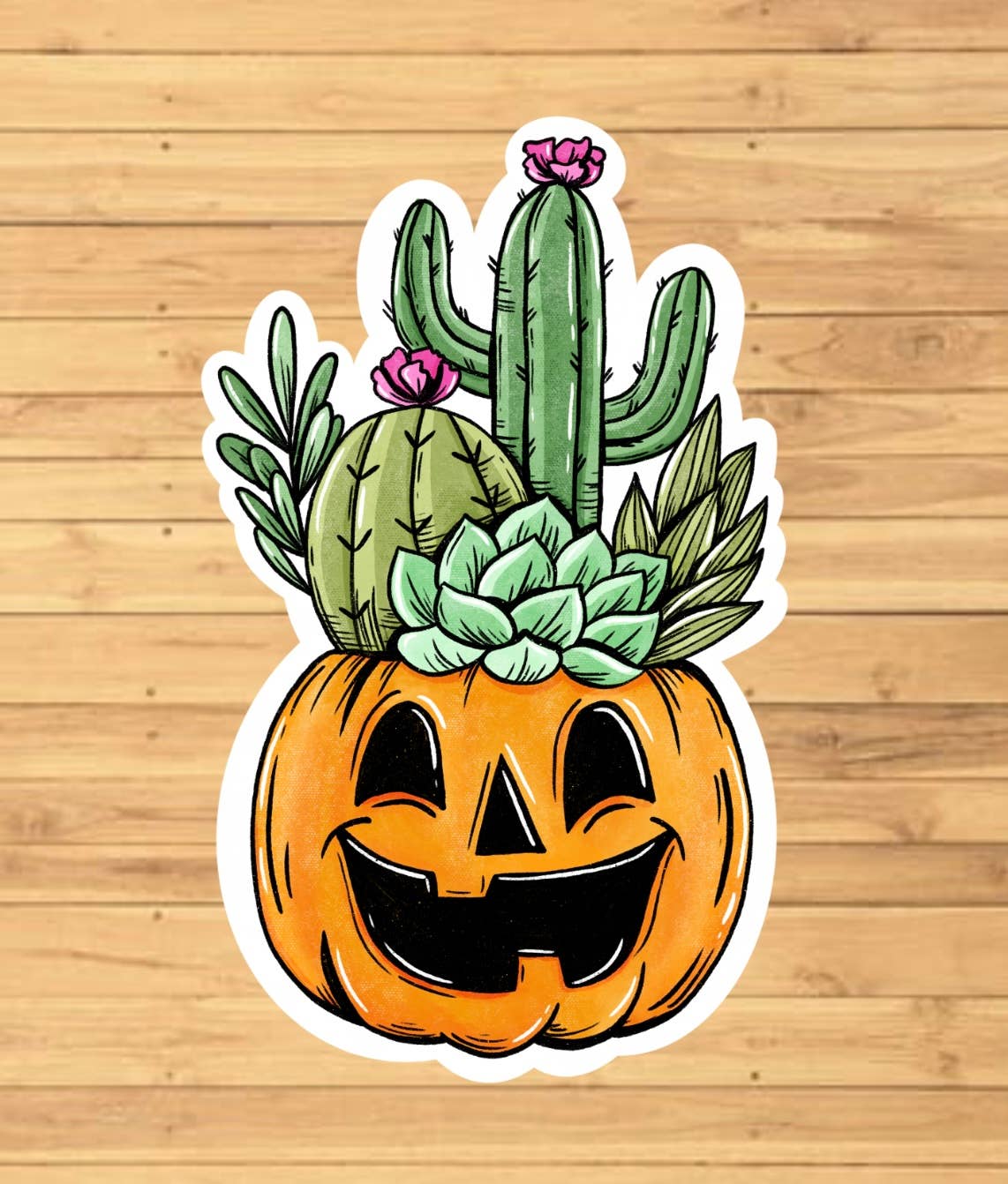 Cactus Pumpkin Sticker