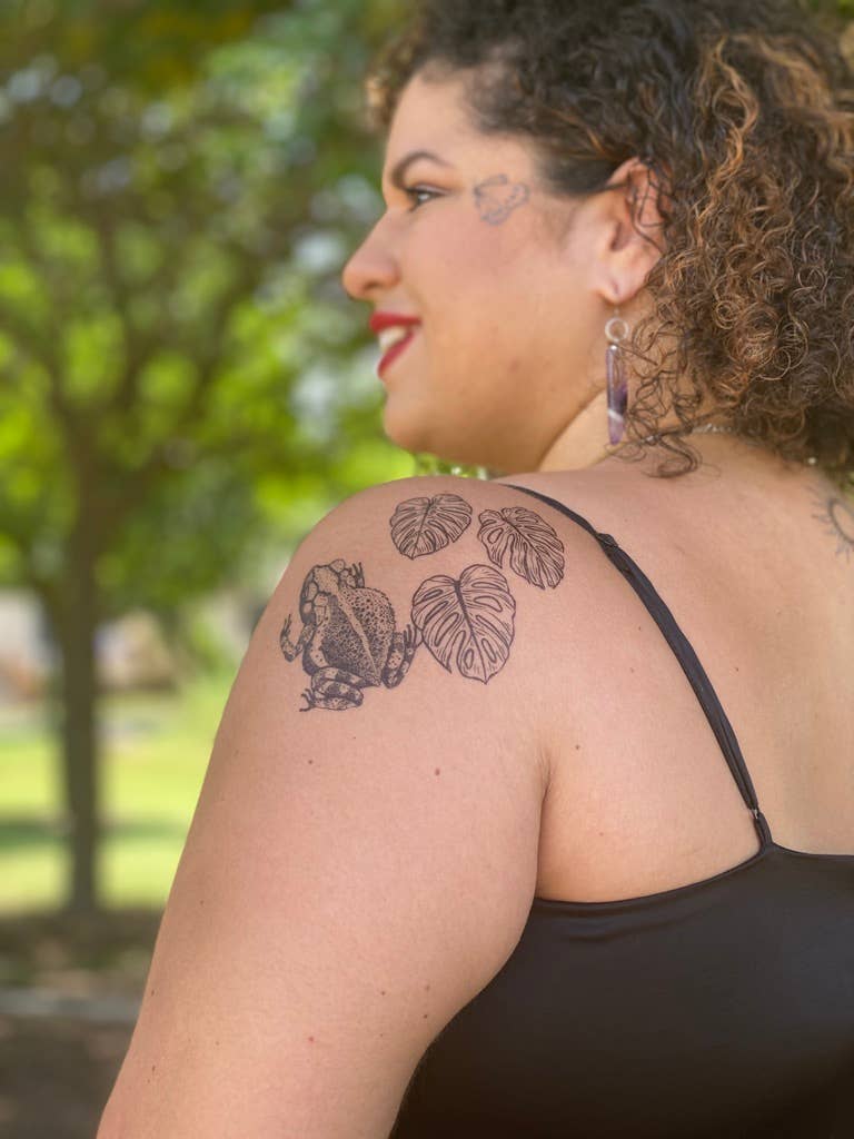 Monstera Leaves Temporary Tattoo: 1-Pack