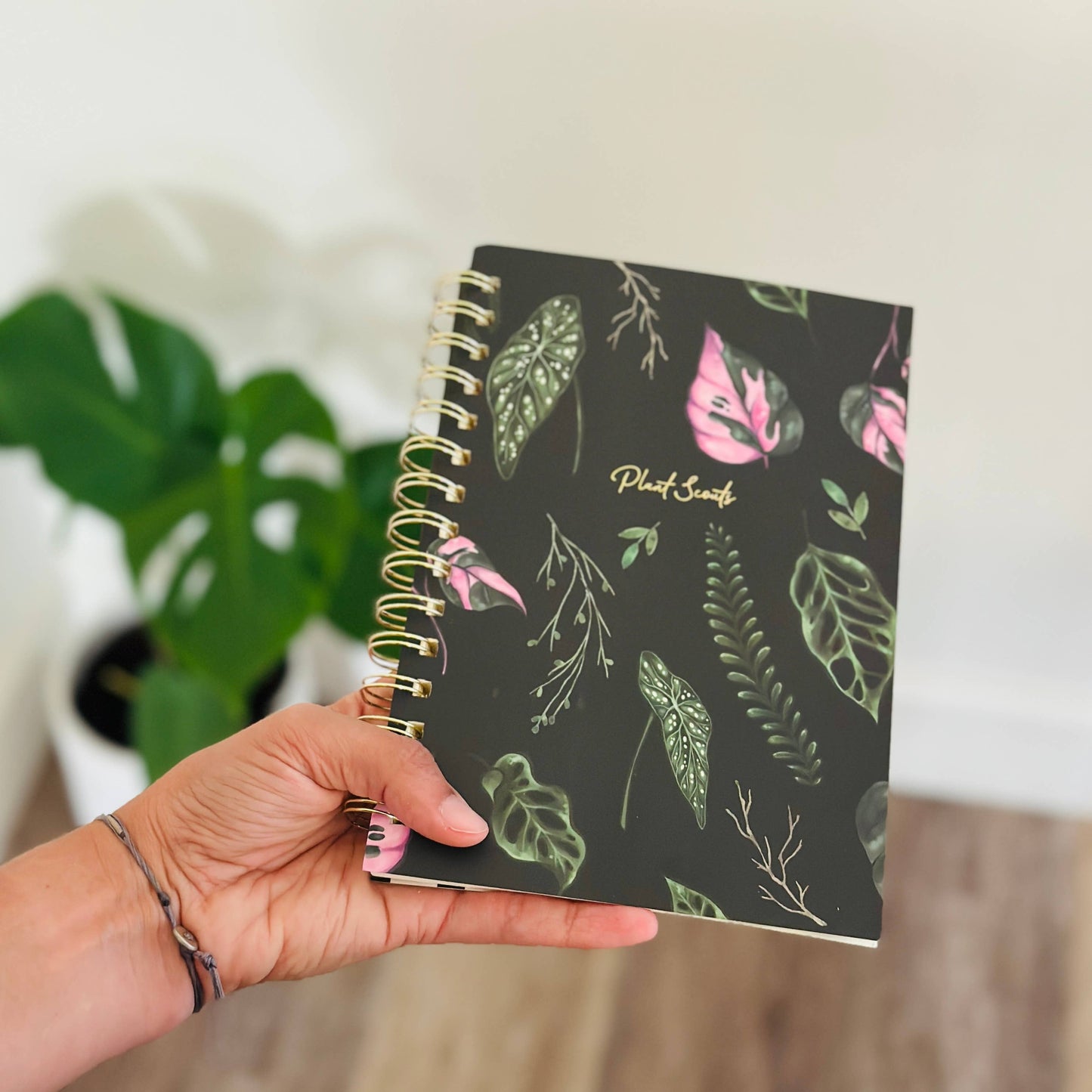 Spiral Lined Notebook - Dark House Plants