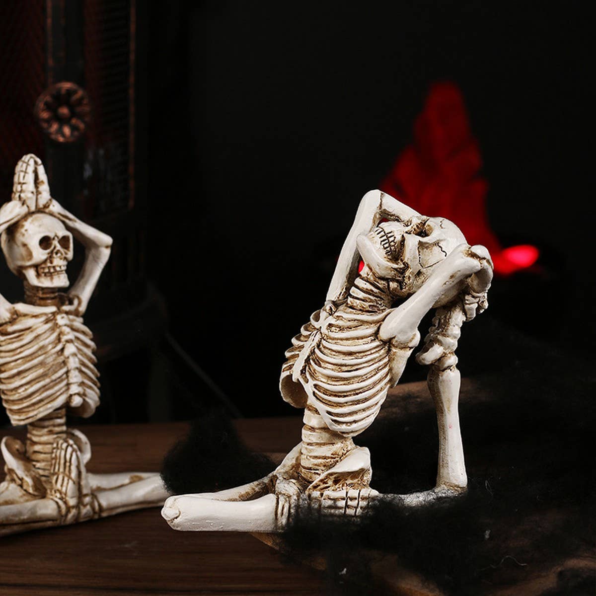 Scary Yoga Skeleton Halloween Garden Deco