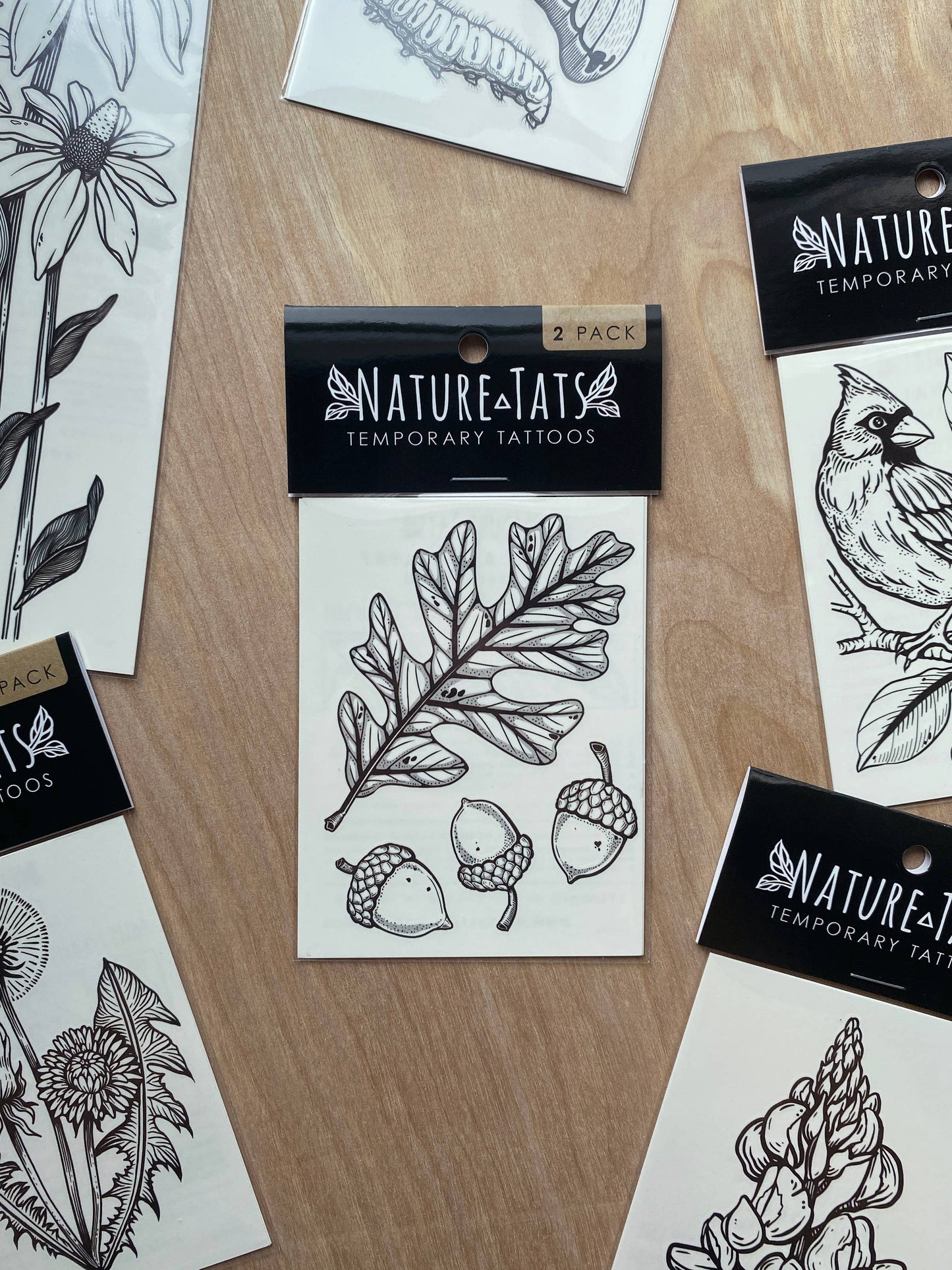 Acorn and Oak Leaves Temporary Tattoo: 1-Pack