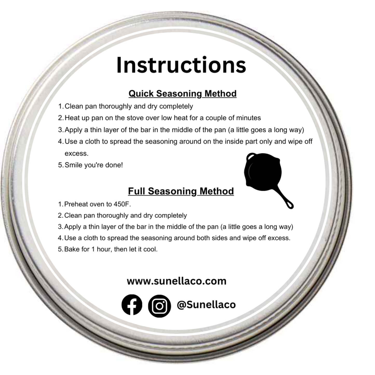 Cast Iron Seasoning: With Tin and Packaging
