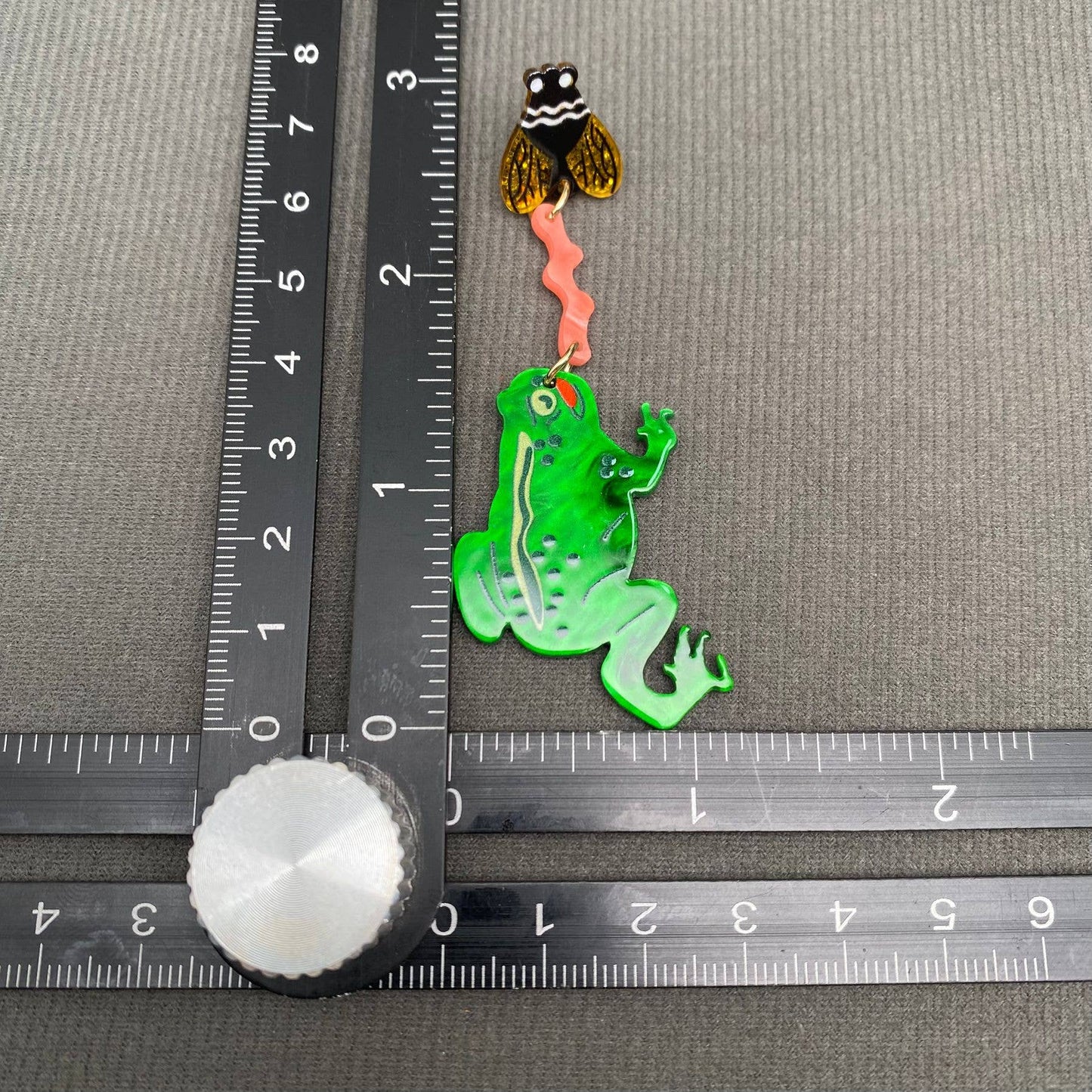 Frog Eating Flies Acrylic Post Earrings