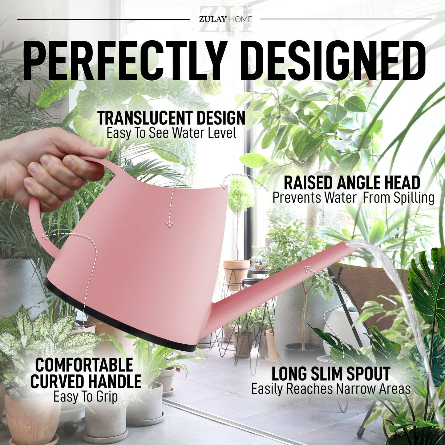 Translucent Watering Can 1.4L: Pink