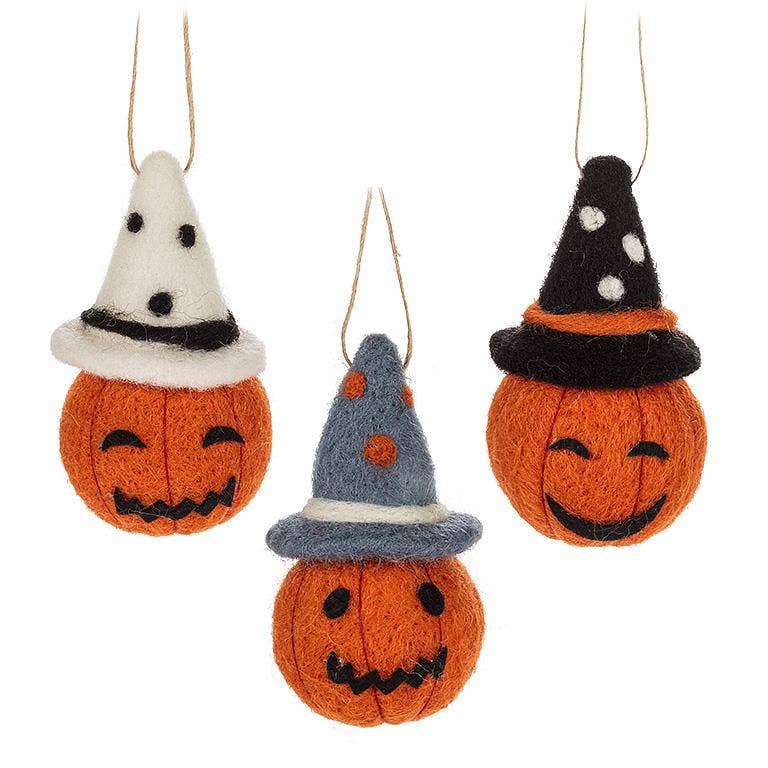 Pumpkin Head Ornament 3.5"H