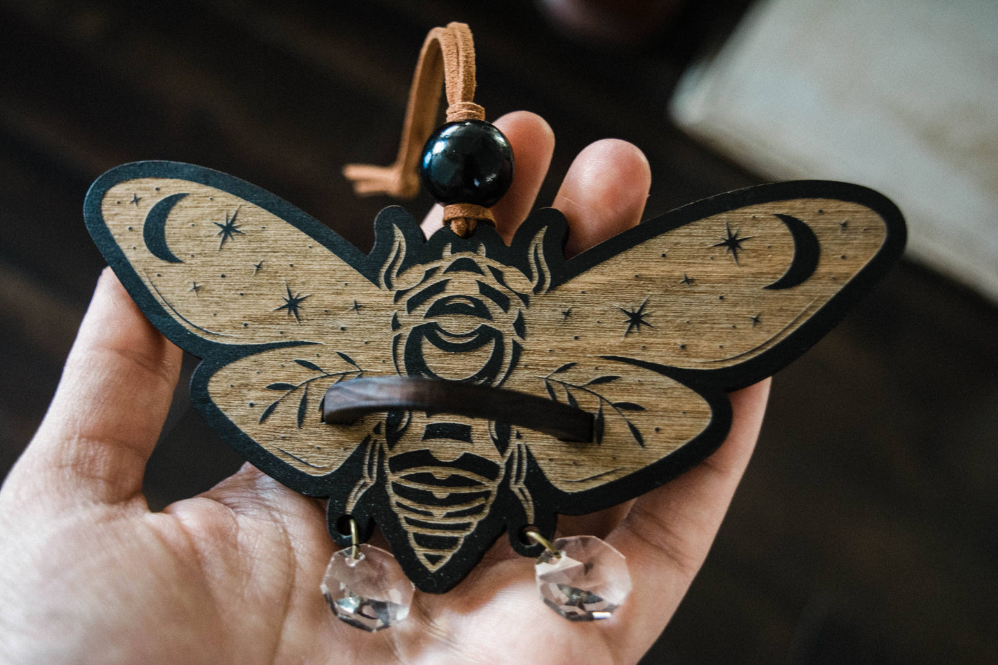 Cicada Airplant Holder Hanging Mini Suncatcher: Without Airplant / Stained Black