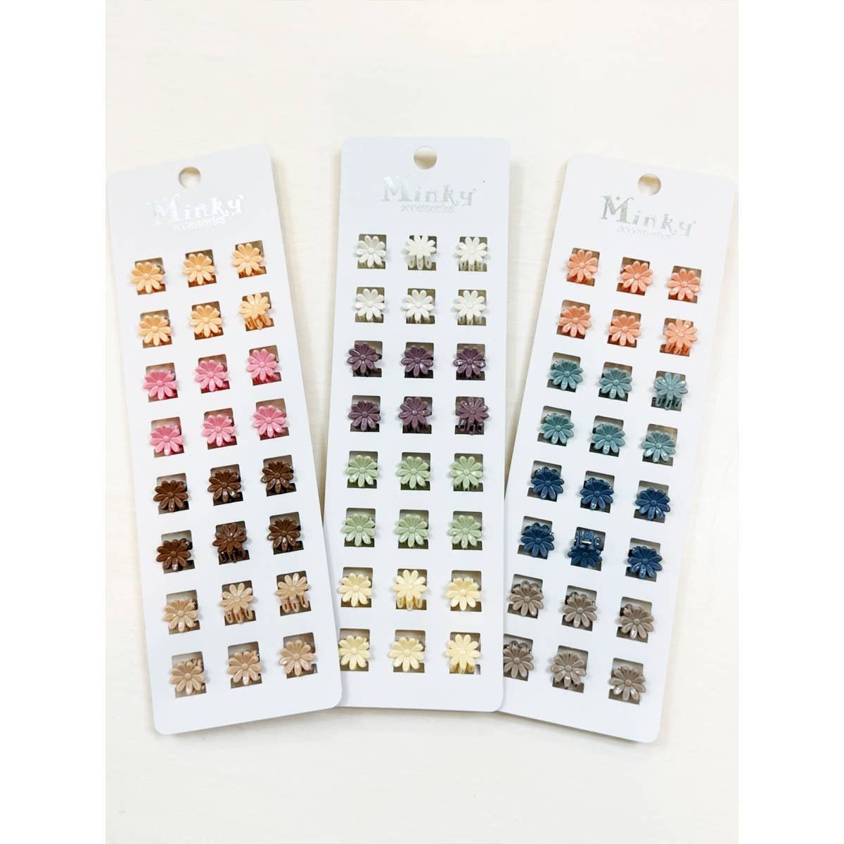 24 pcs Assorted Color Mini Daisy Hair Claw: MIX COLORS