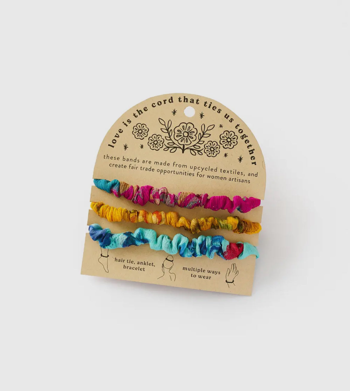 Priya Multi-Use Scrunchie/Bracelet -
Set of 3 Assorted
