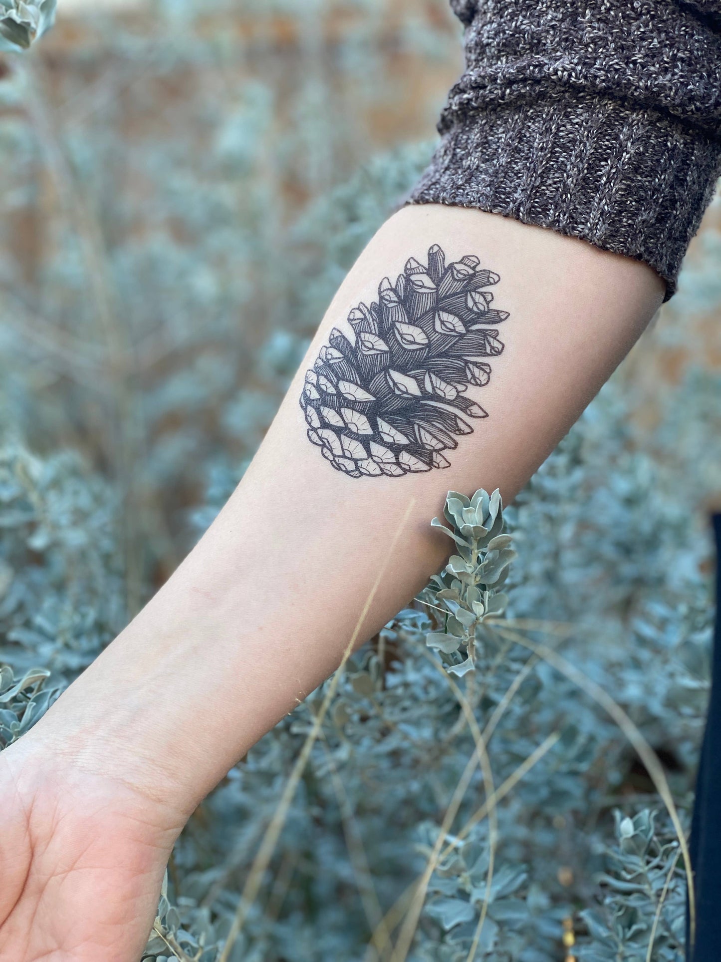 Pinecone Temporary Tattoo: 1-Pack