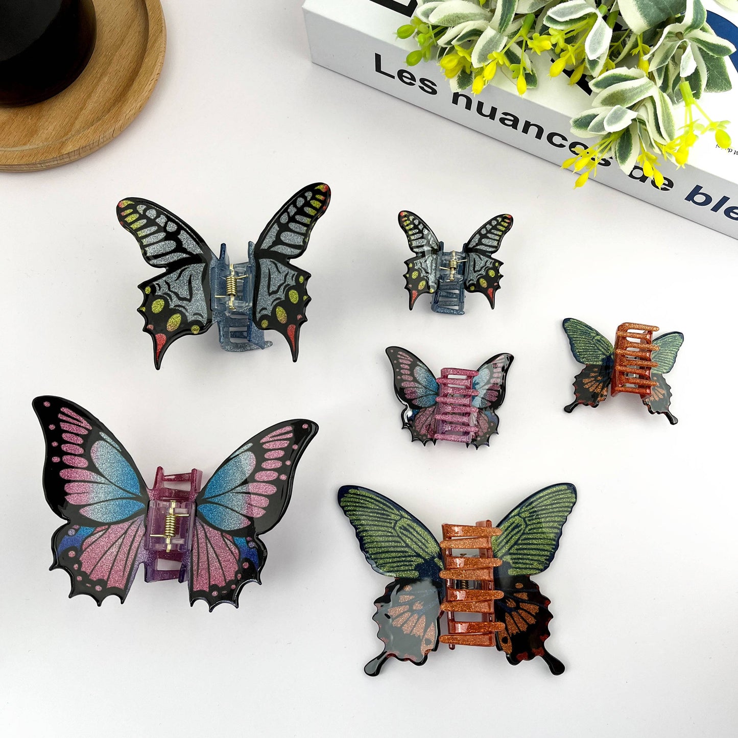 Glitter Butterfly Hair Clip, Animal Hair Claw Set