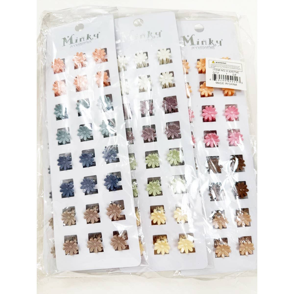 24 pcs Assorted Color Mini Daisy Hair Claw: MIX COLORS