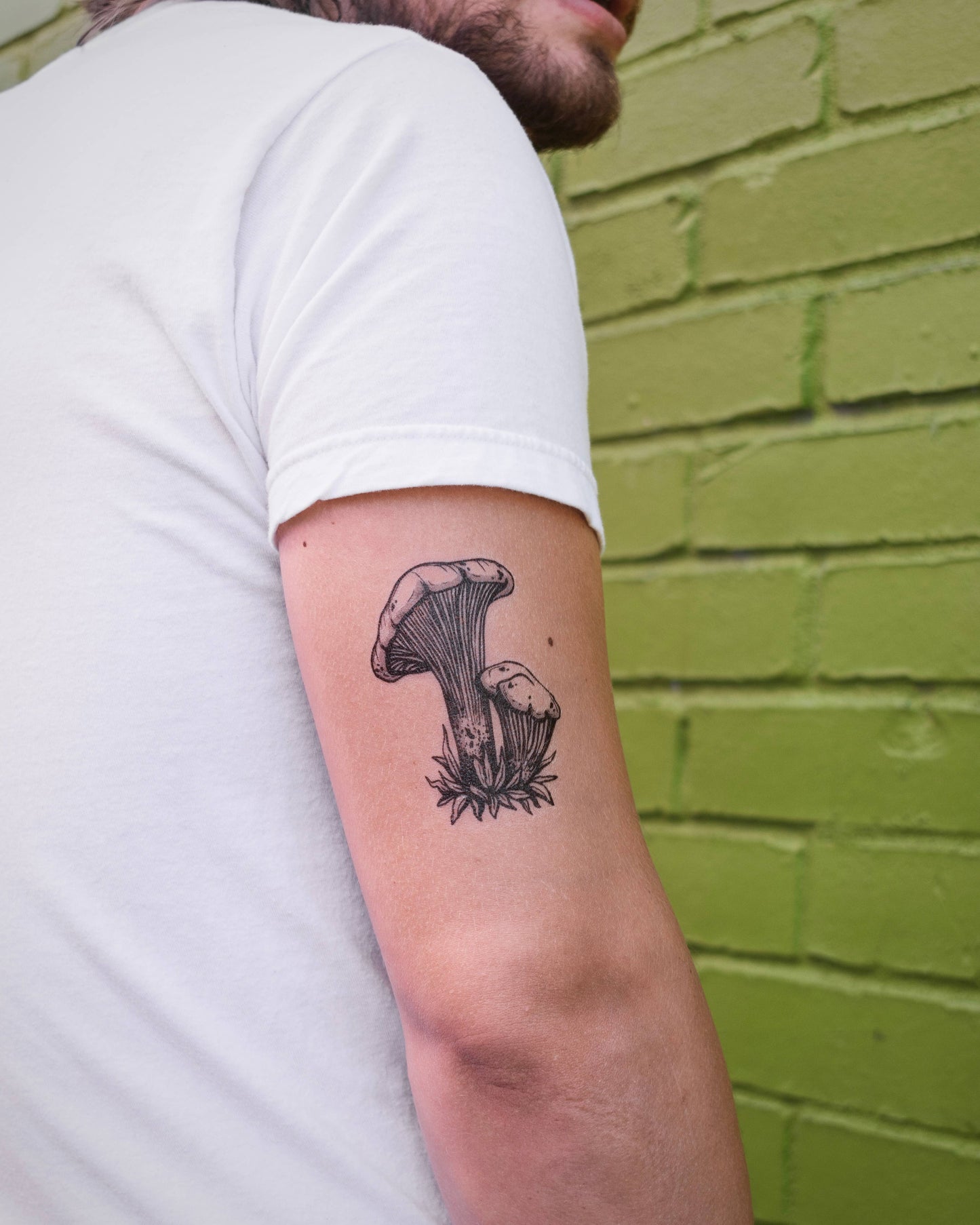 Chanterelle Mushroom Temporary Tattoo: 1-Pack