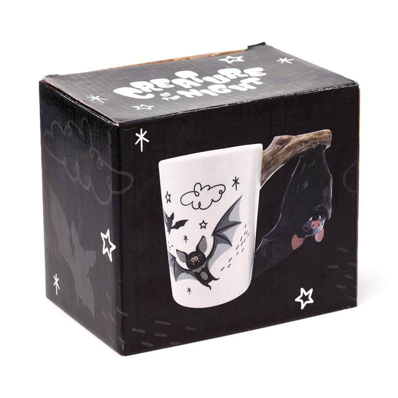 Bat Ceramic Shaped Handle Mug