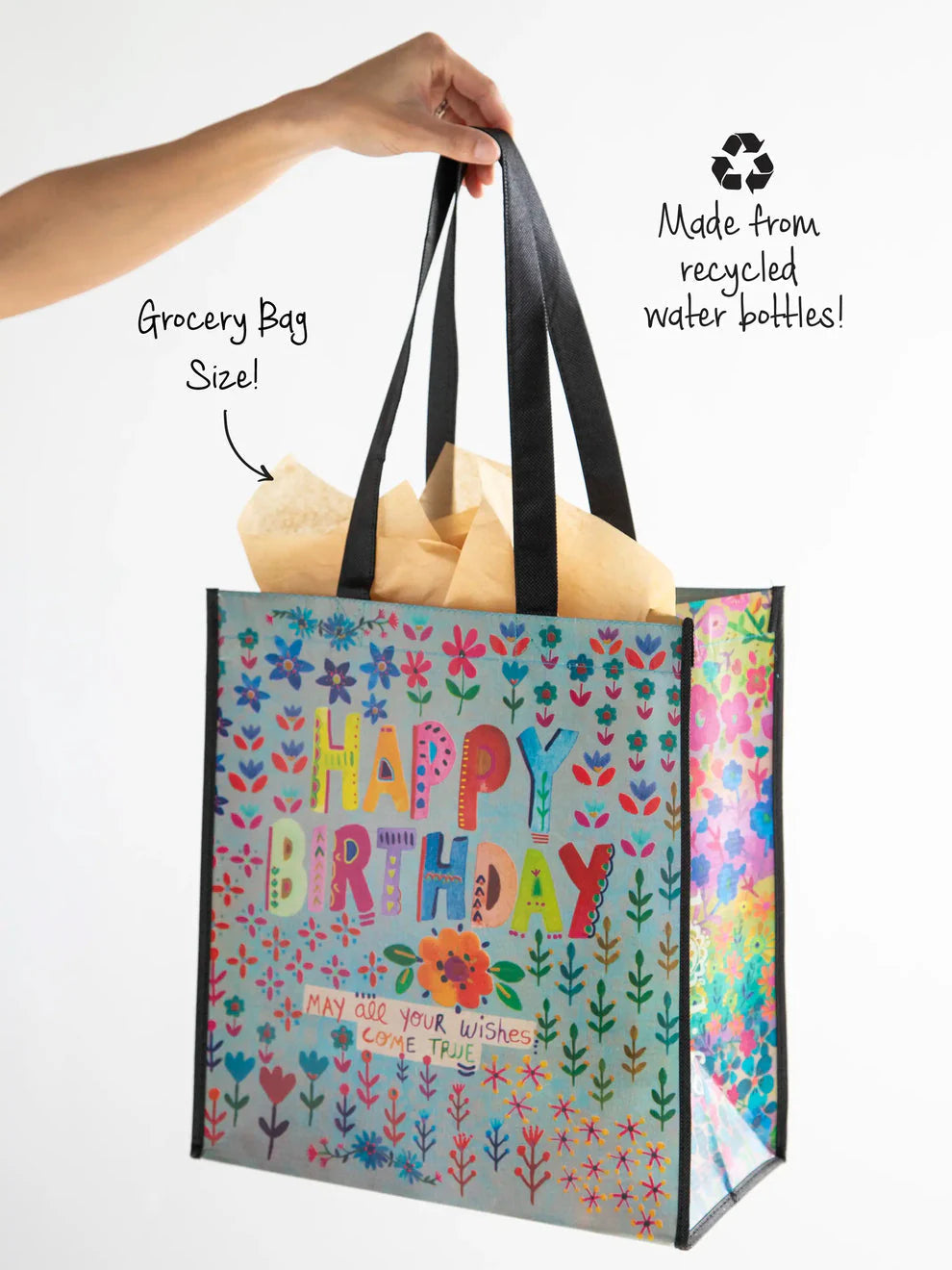 XL Happy Bag- Dusty Blue Happy Birthday