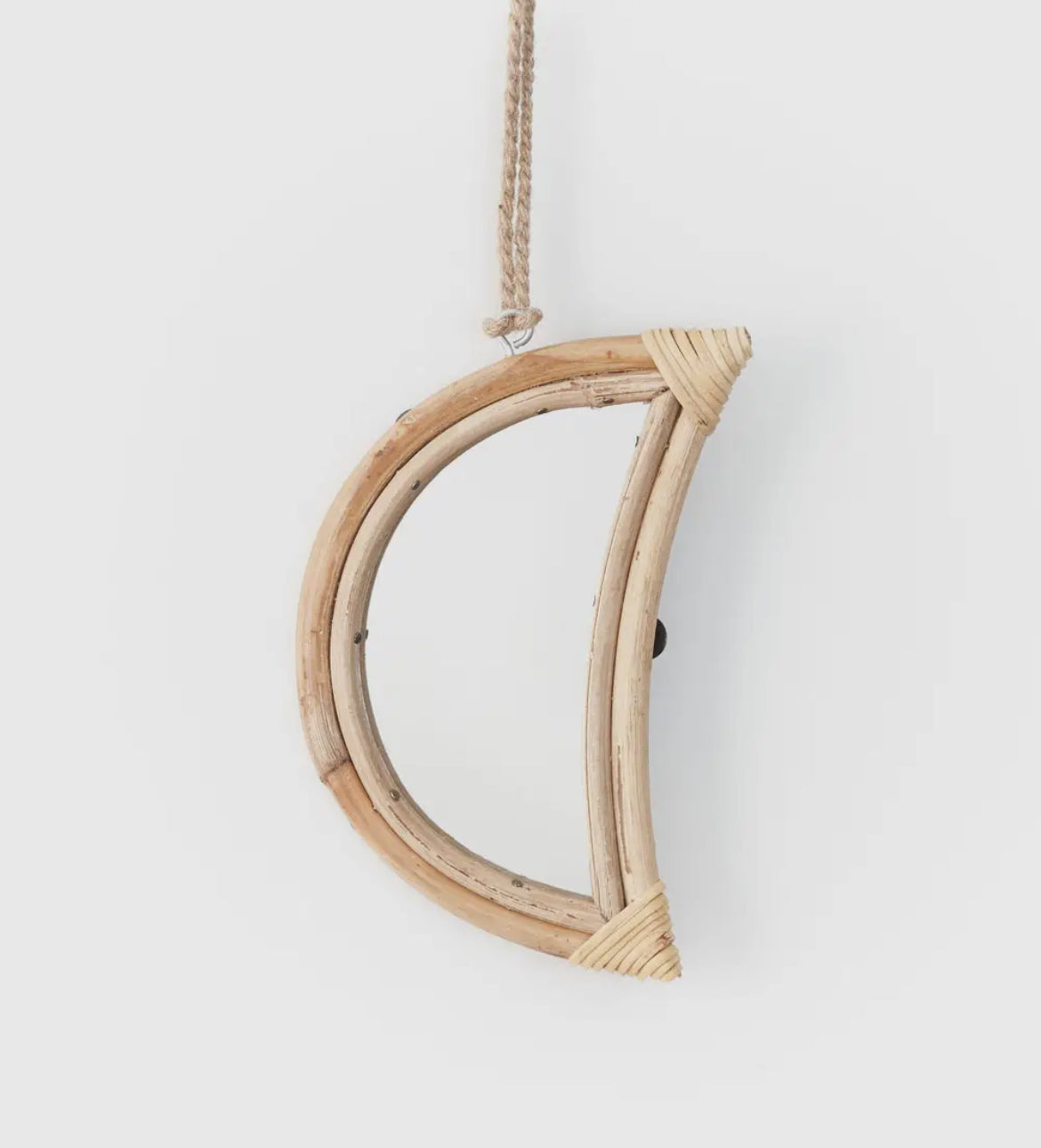 Indukala Crescent Moon Hanging Cane Mirror