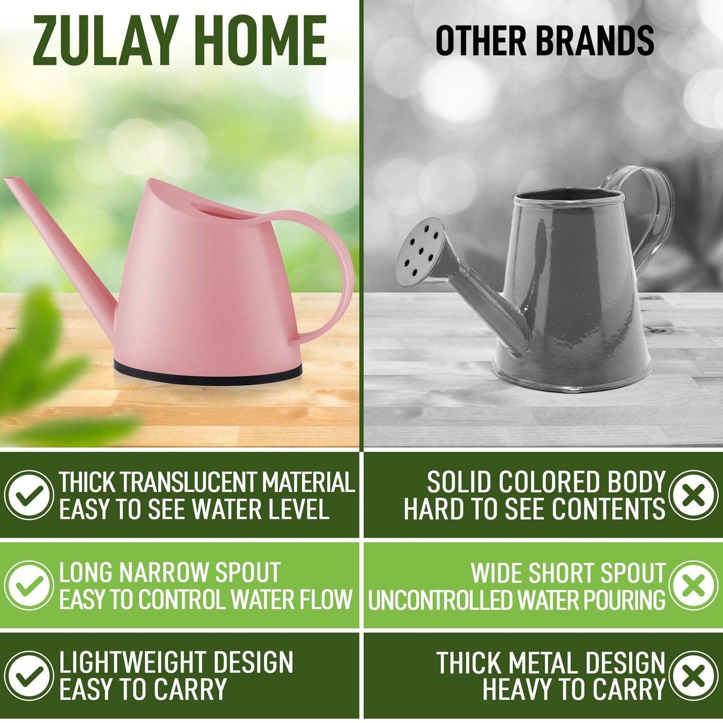 Translucent Watering Can 1.4L: Pink