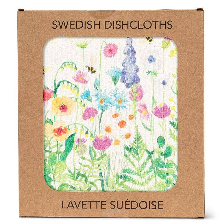 Bee Garden Dishcloth-6.75x7.5"L