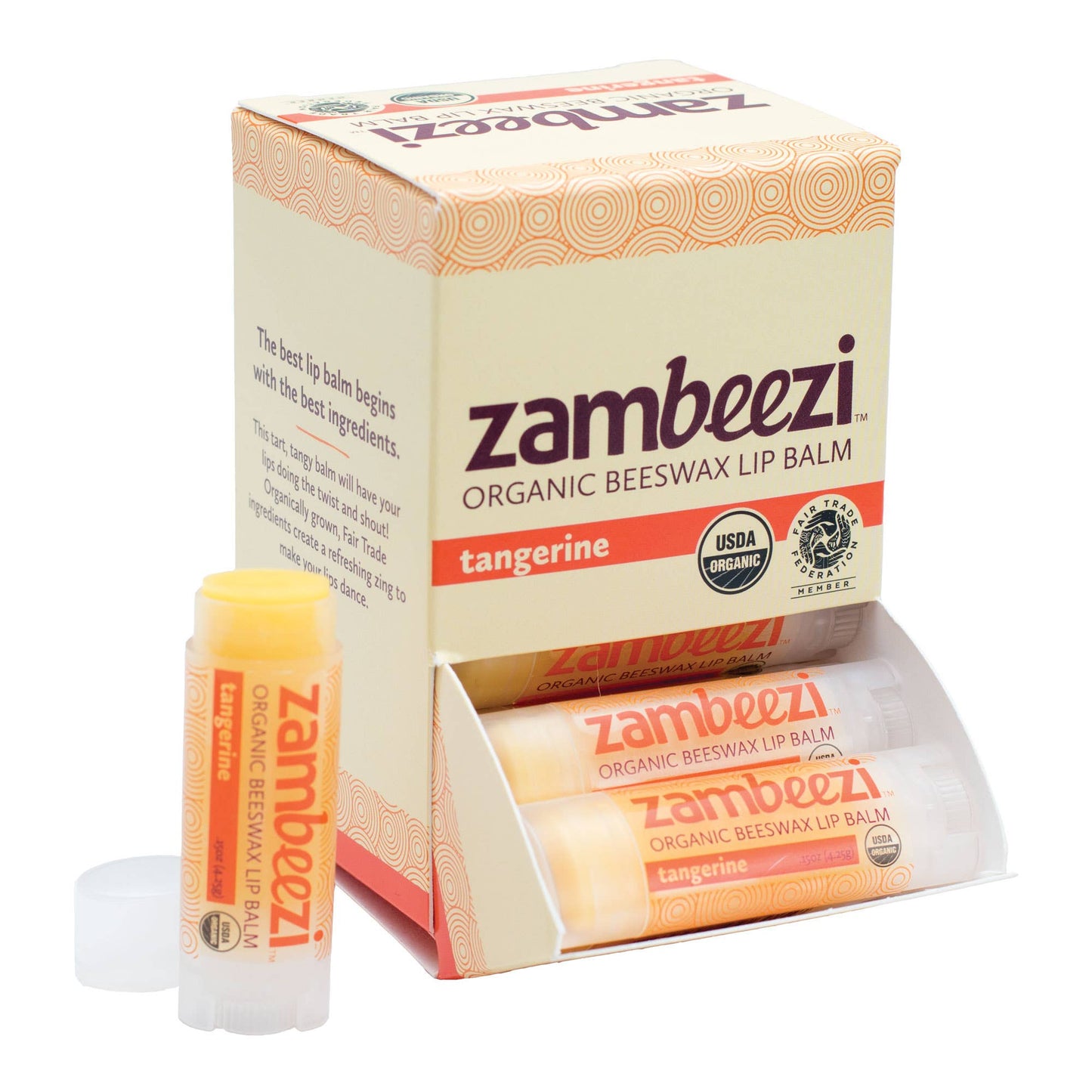 Tangerine Organic Beeswax Lip Balm