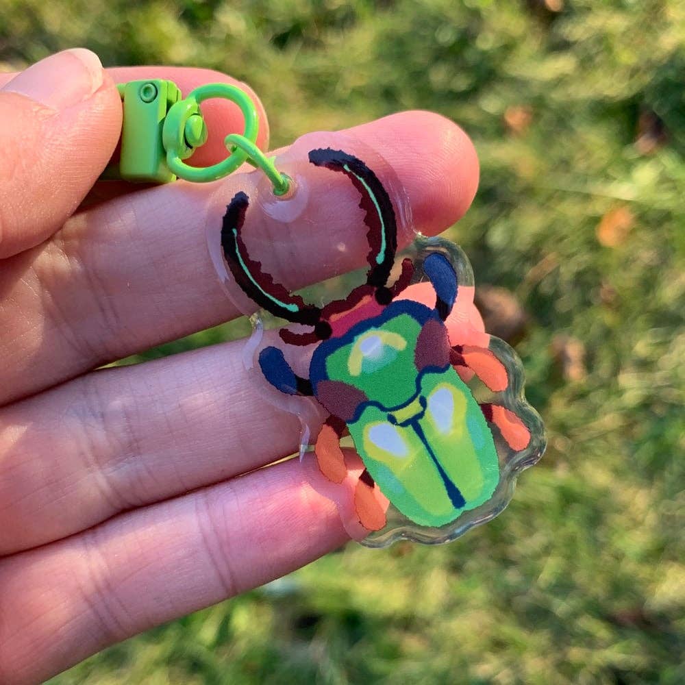 Sawtooth Stag Beetle Acrylic Charm