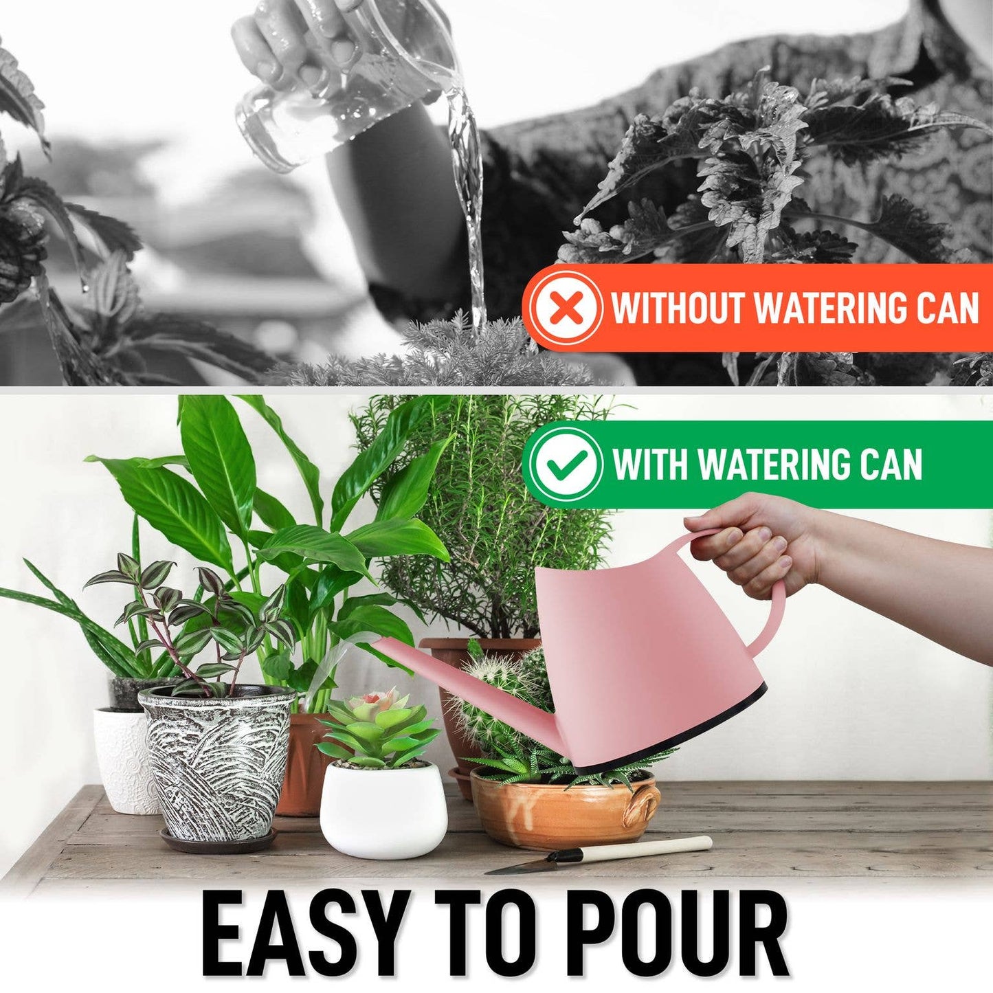 Translucent Watering Can 1.4L: Pink