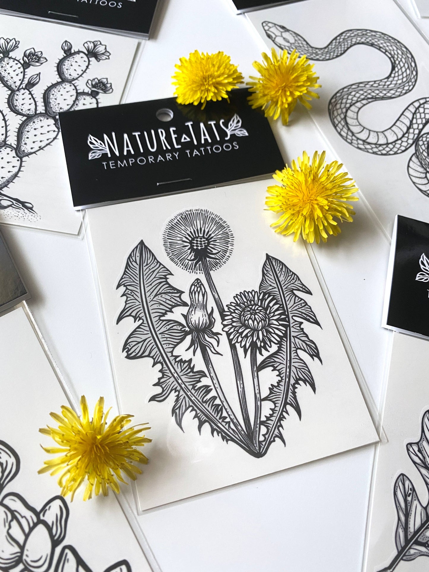 Dandelion Flower Temporary Tattoo: 1-Pack