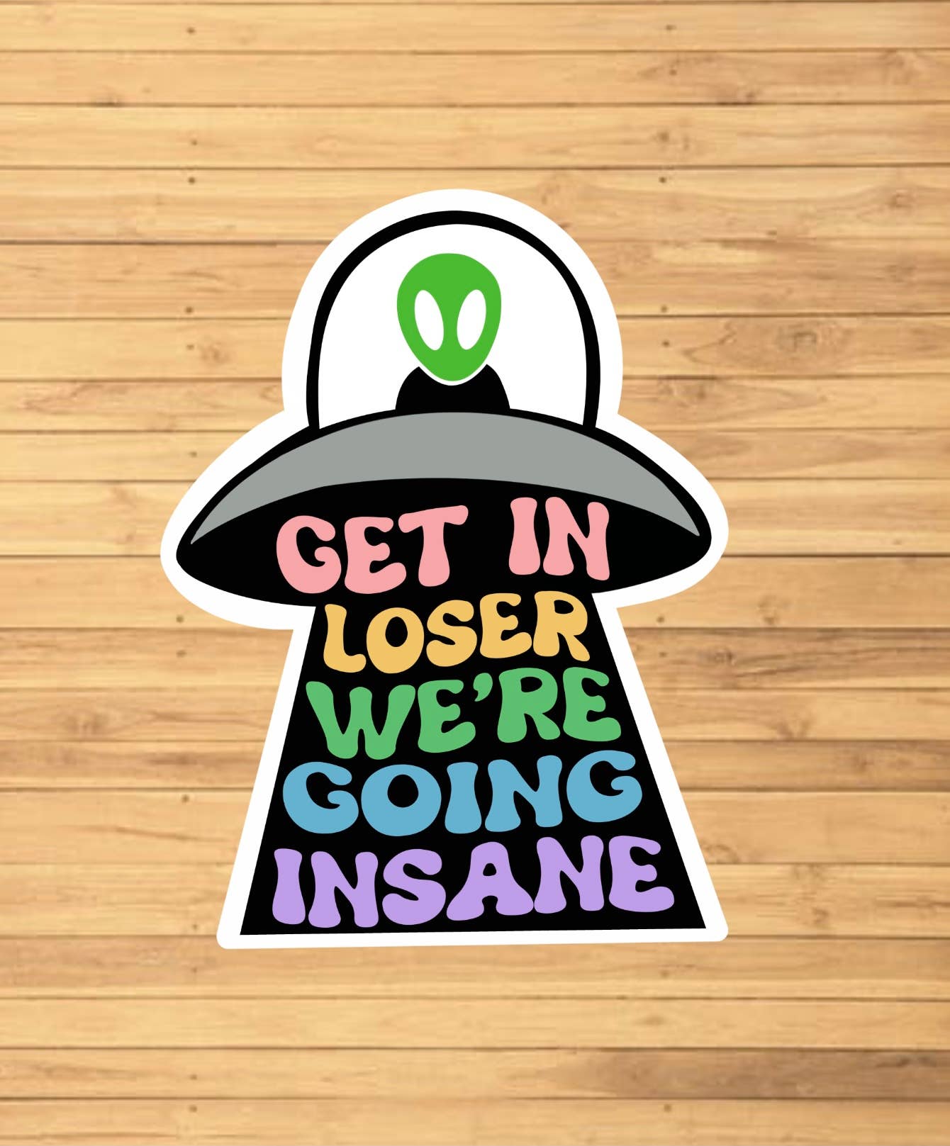 Get In Loser, We're Going Insane Sticker
