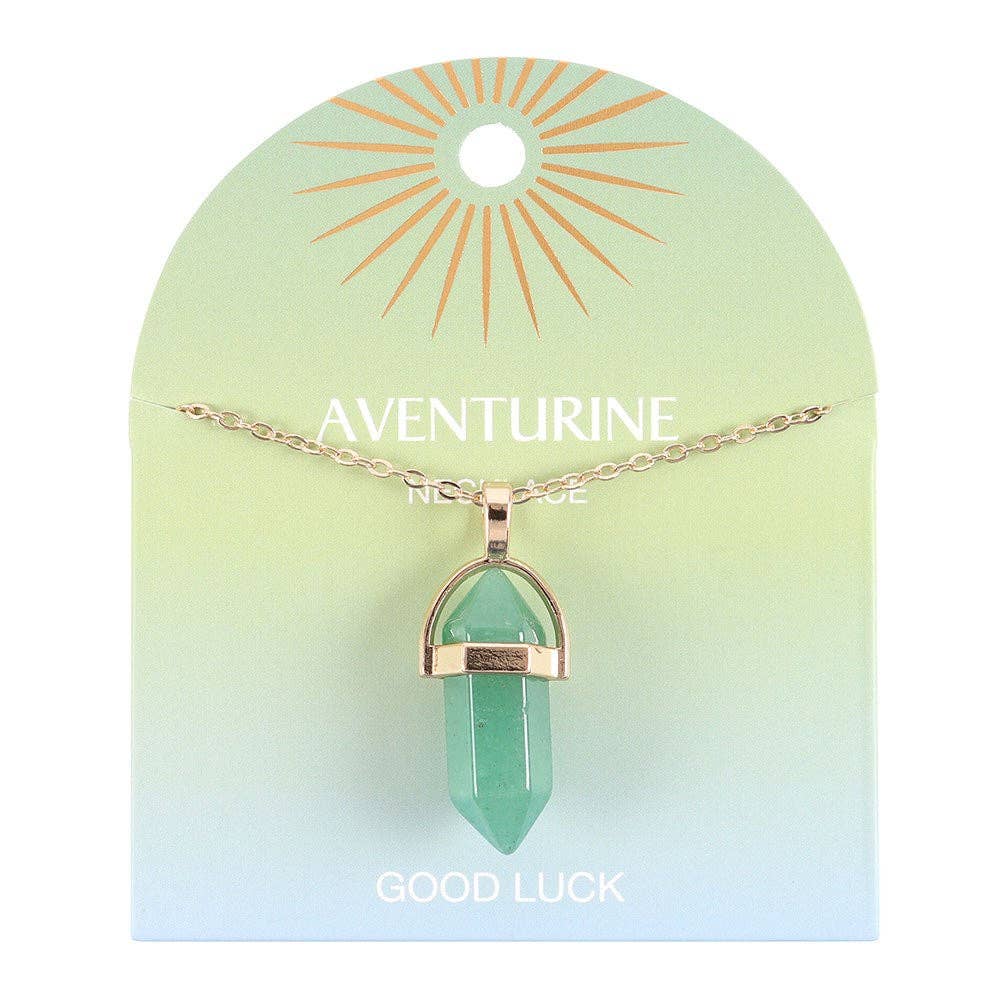 Aventurine Crystal Pendant Necklace