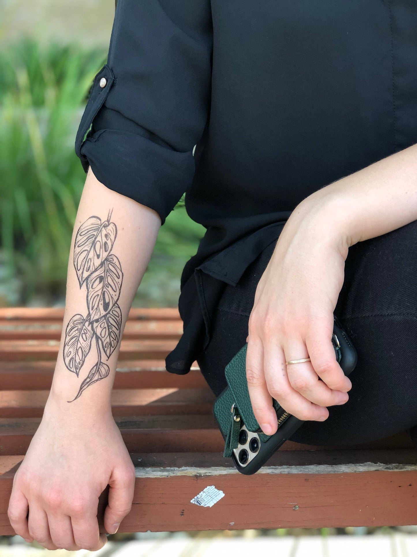 Monstera Vine Temporary Tattoo: 1-Pack