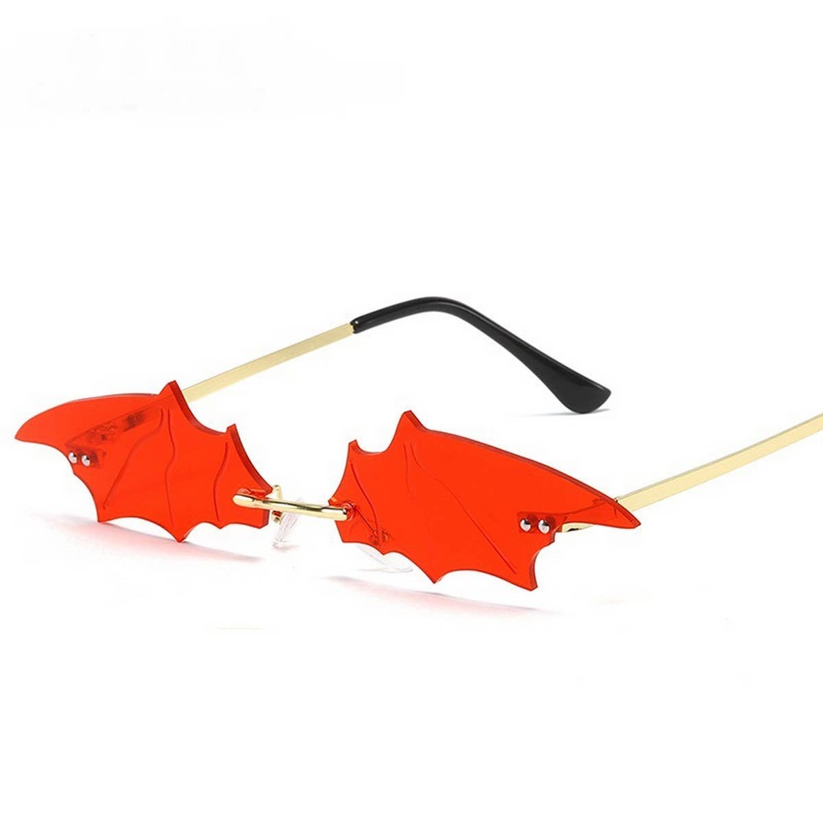 TRENDY FUNNY BAT SHAPE SUNGLASSES_CWASG0362: Black / (OS) 2