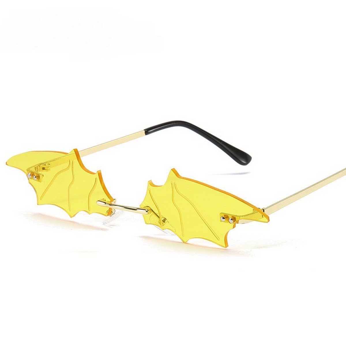 TRENDY FUNNY BAT SHAPE SUNGLASSES_CWASG0362: Black / (OS) 2