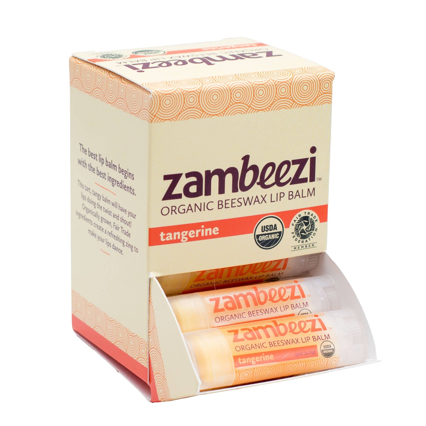 Tangerine Organic Beeswax Lip Balm