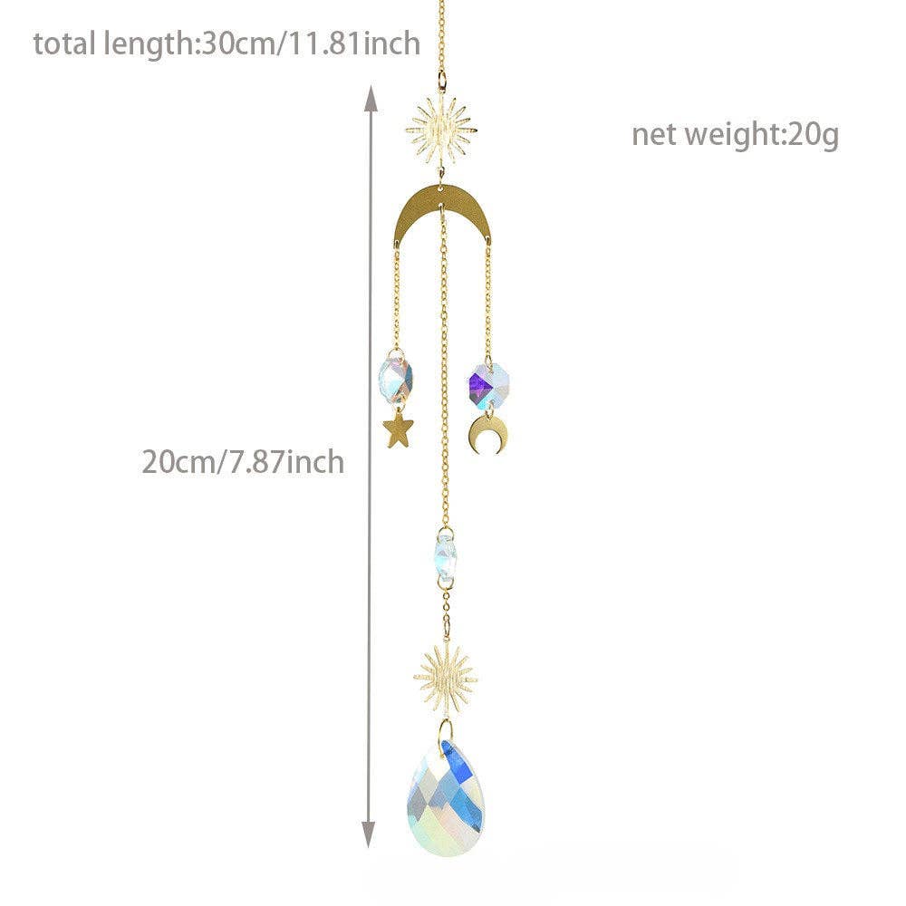Metal Sun Moon Crystal Home Hangings DP25A929