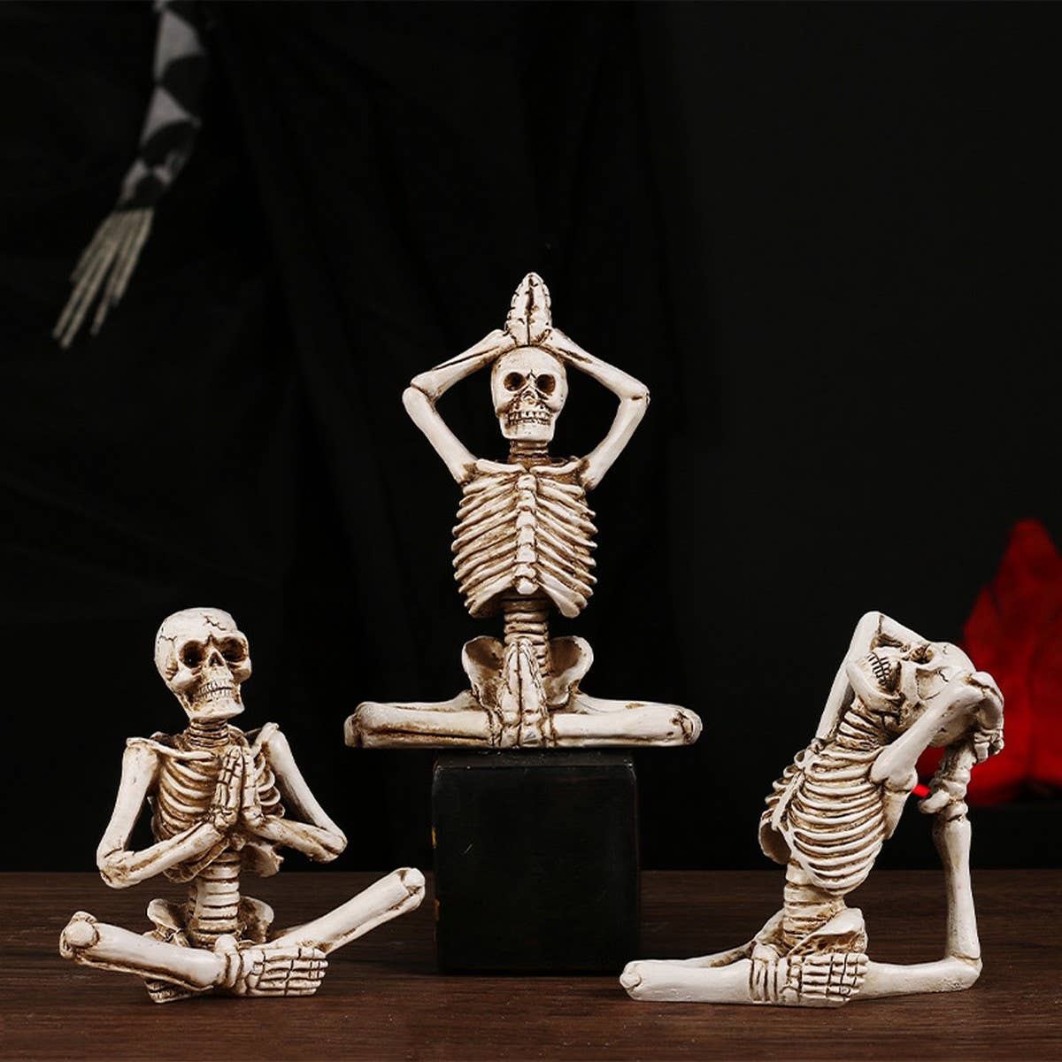 Scary Yoga Skeleton Halloween Garden Deco