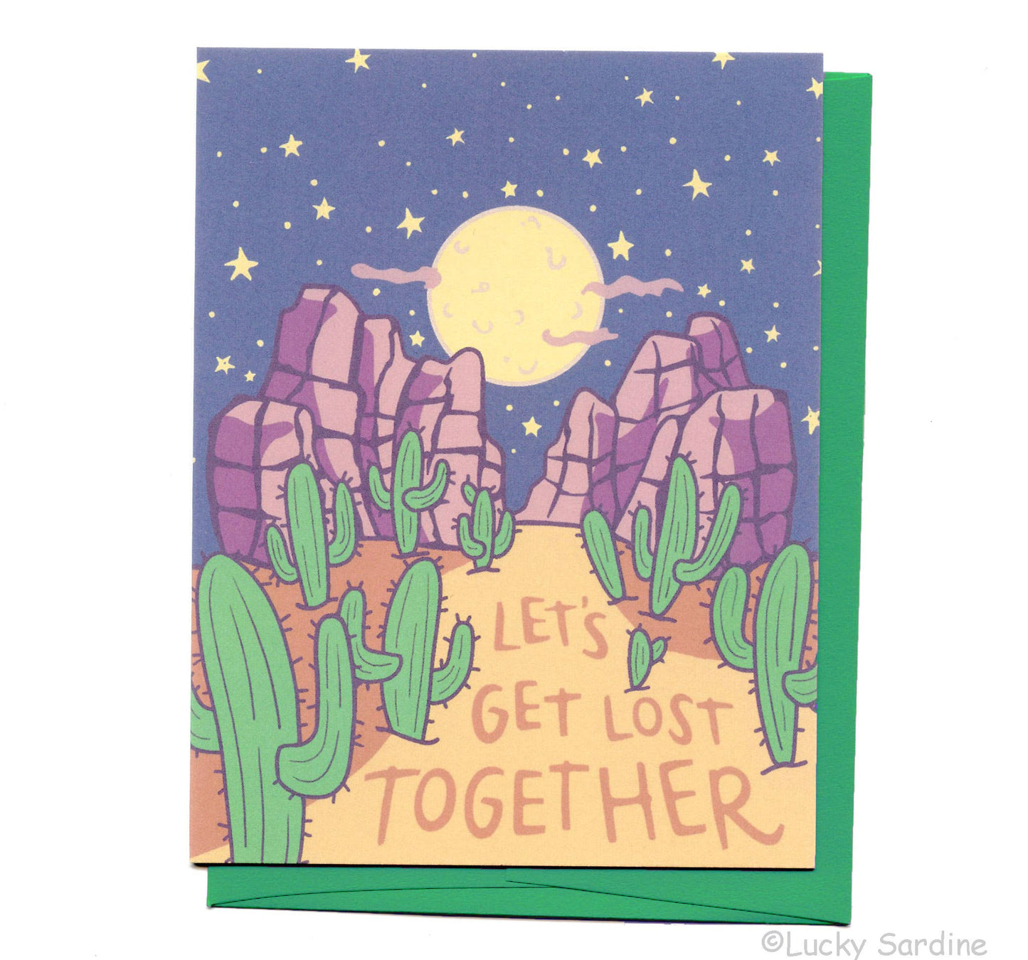 Let's Get Lost Together, Desert Cactus Night, Love Card: Forest Green