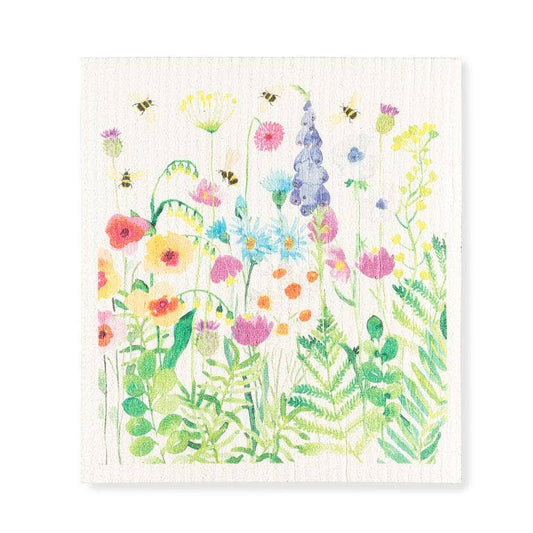 Bee Garden Dishcloth-6.75x7.5"L