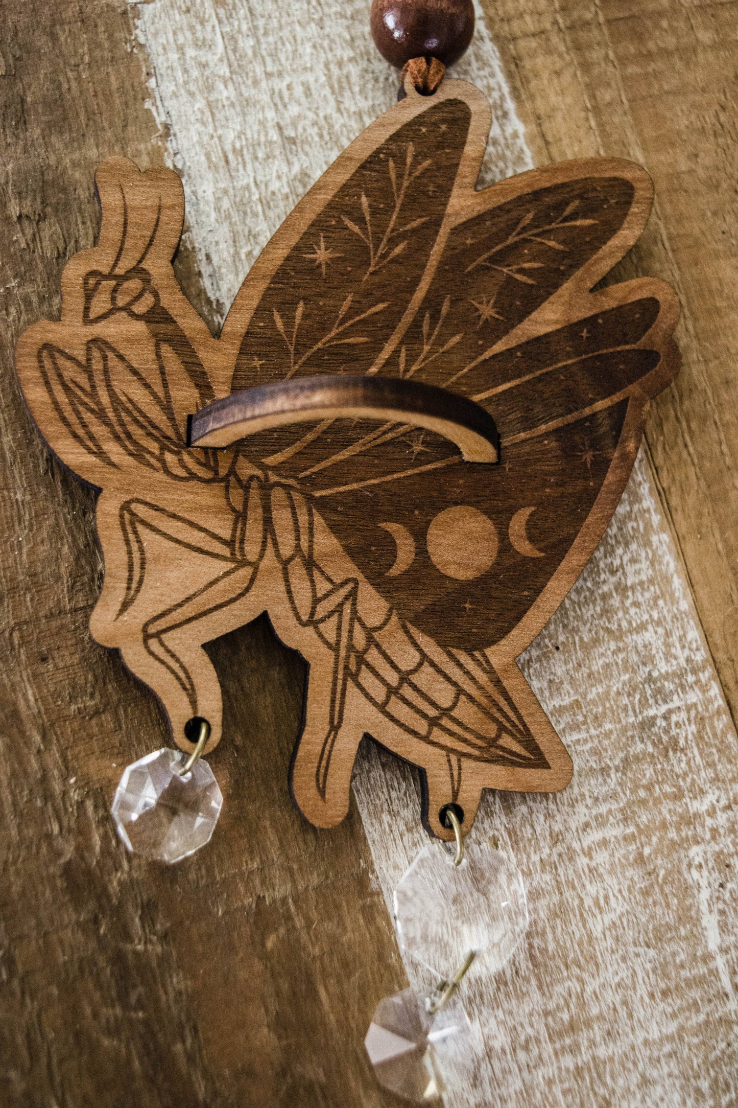 Praying Mantis Airplant Holder Hanging Mini Suncatcher : Without Airplant / Stained Black