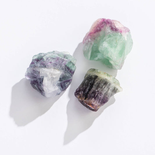 Rough Rainbow Fluorite Crystals - 36 pcs, 1"-2"