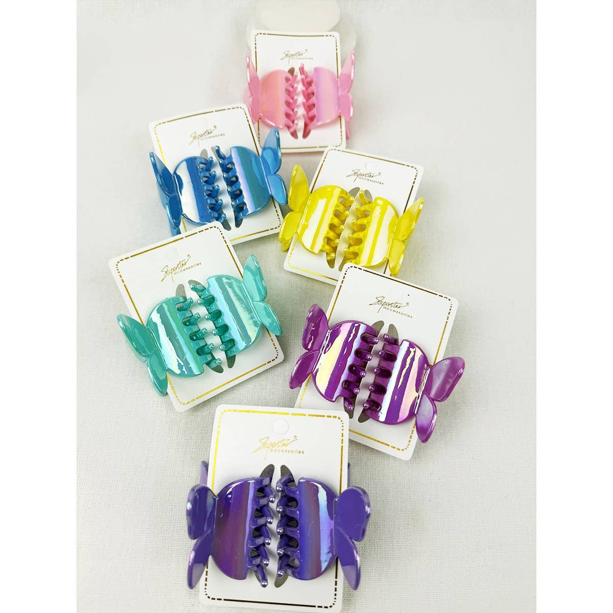 Shiny Spring Tone Butterfly Hair Clips