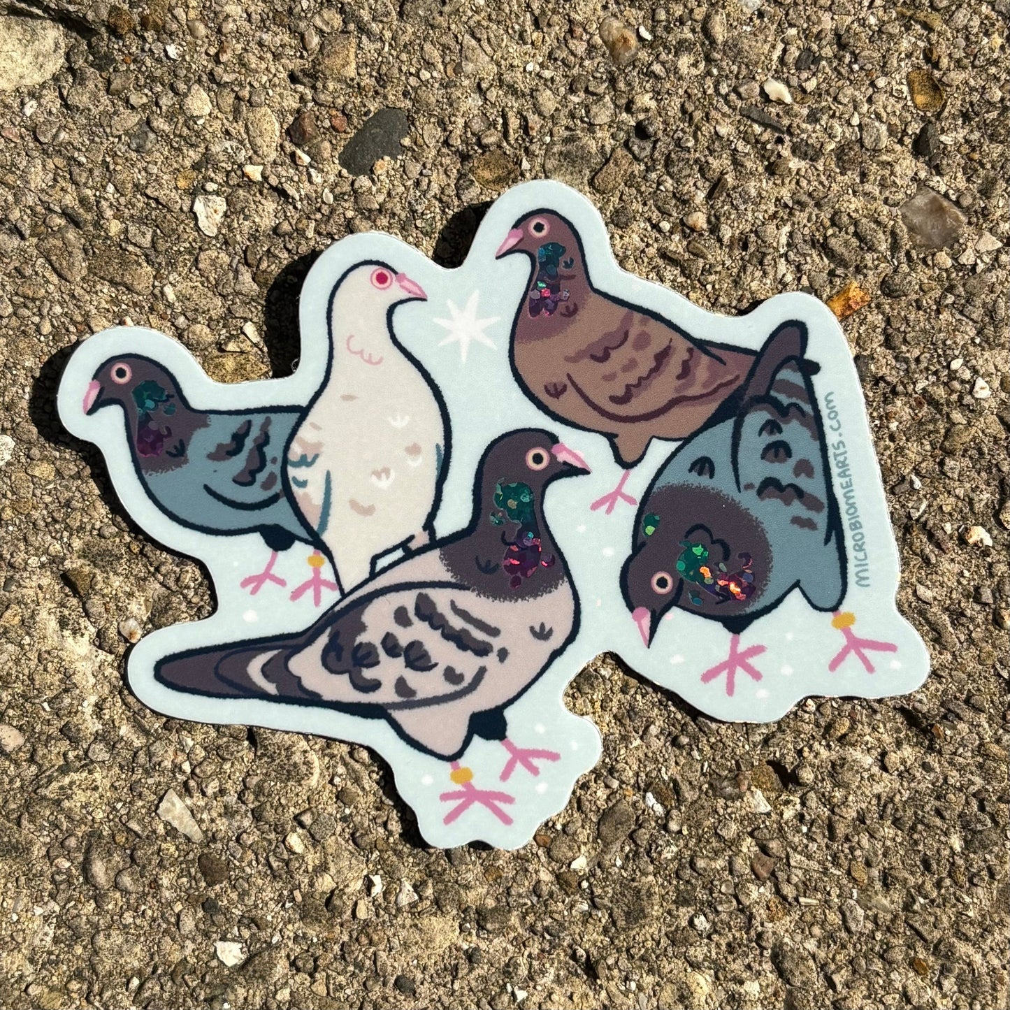 Sparkly Pigeons 3.5” Sticker