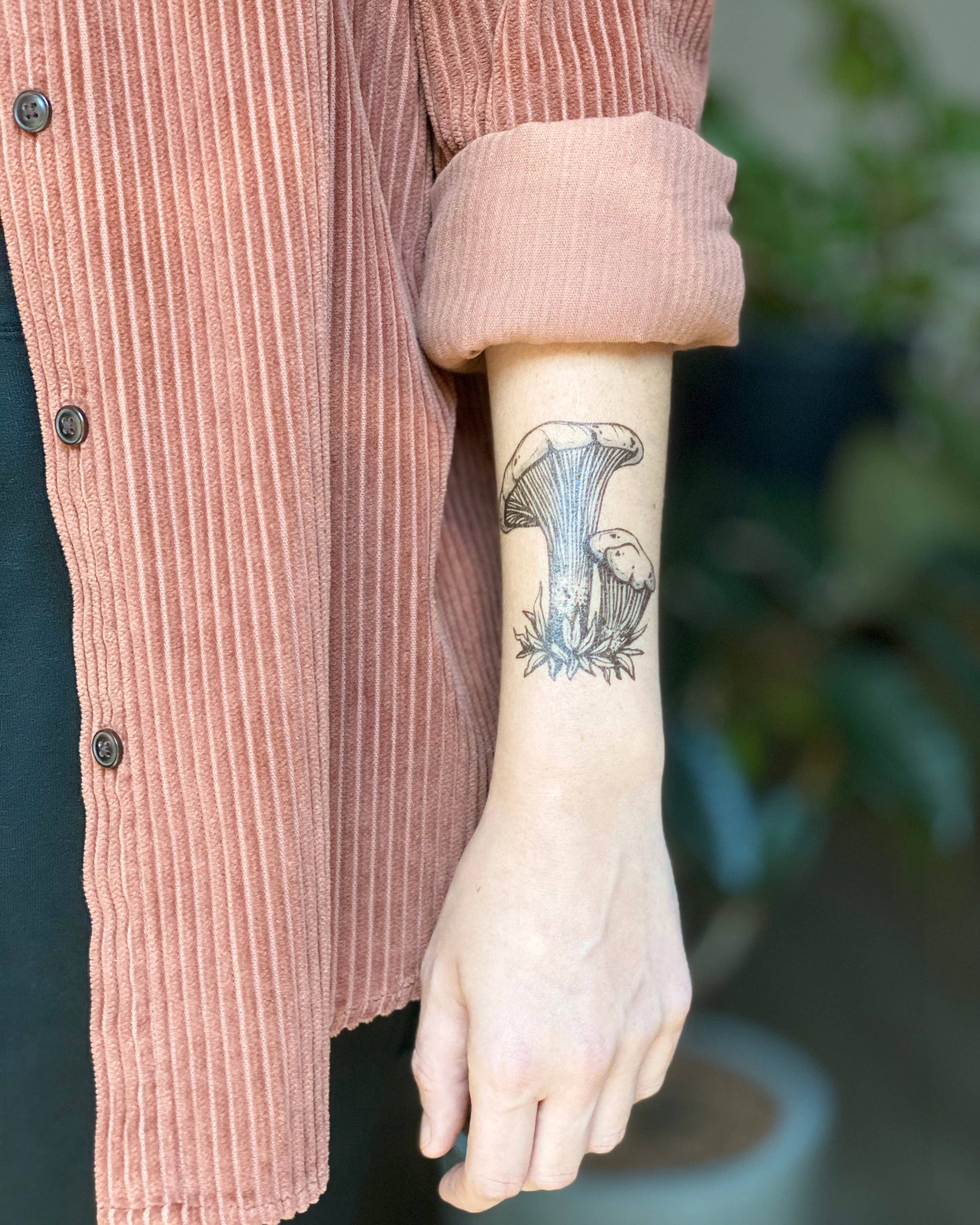 Chanterelle Mushroom Temporary Tattoo: 1-Pack