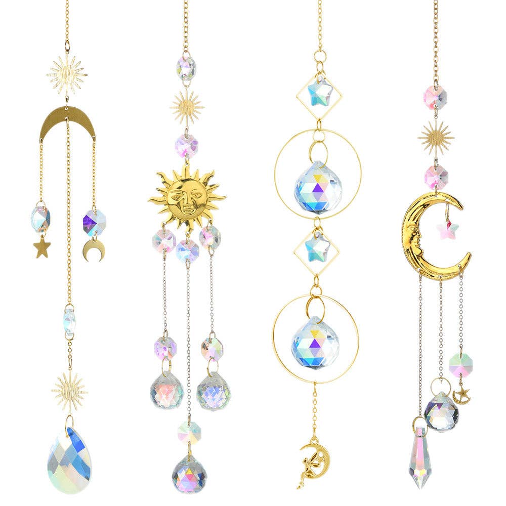 Metal Sun Moon Crystal Home Hangings DP25A929